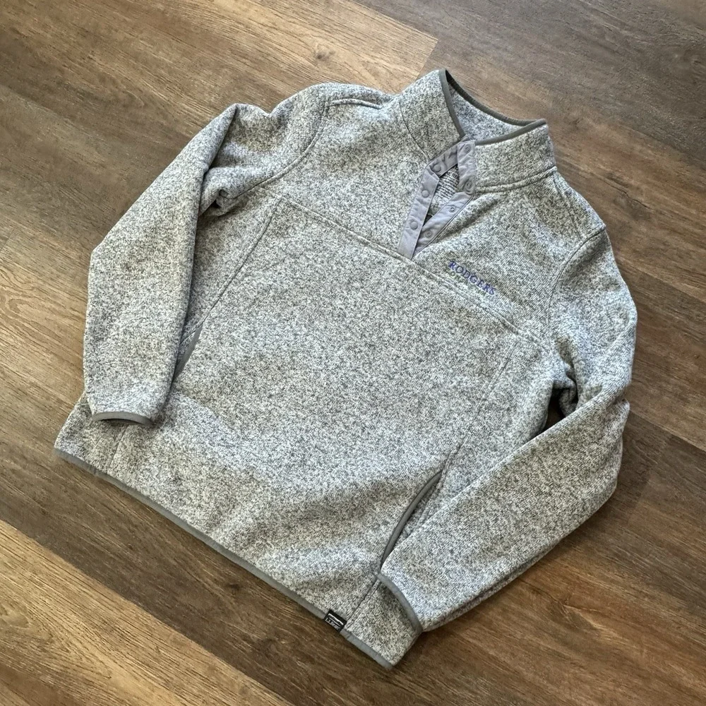 LL Bean Women's Sweater Fleece 1/4 Snap Pullover Sz XL Company Logo Better Sweat